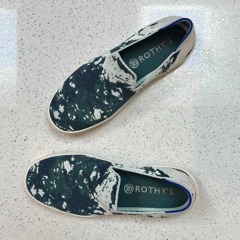 Rothy’s sea green sneakers. Size 8.